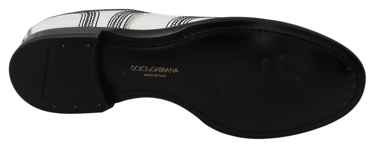 Chaussures Derby élégantes en cuir blanc Dolce &amp; Gabbana