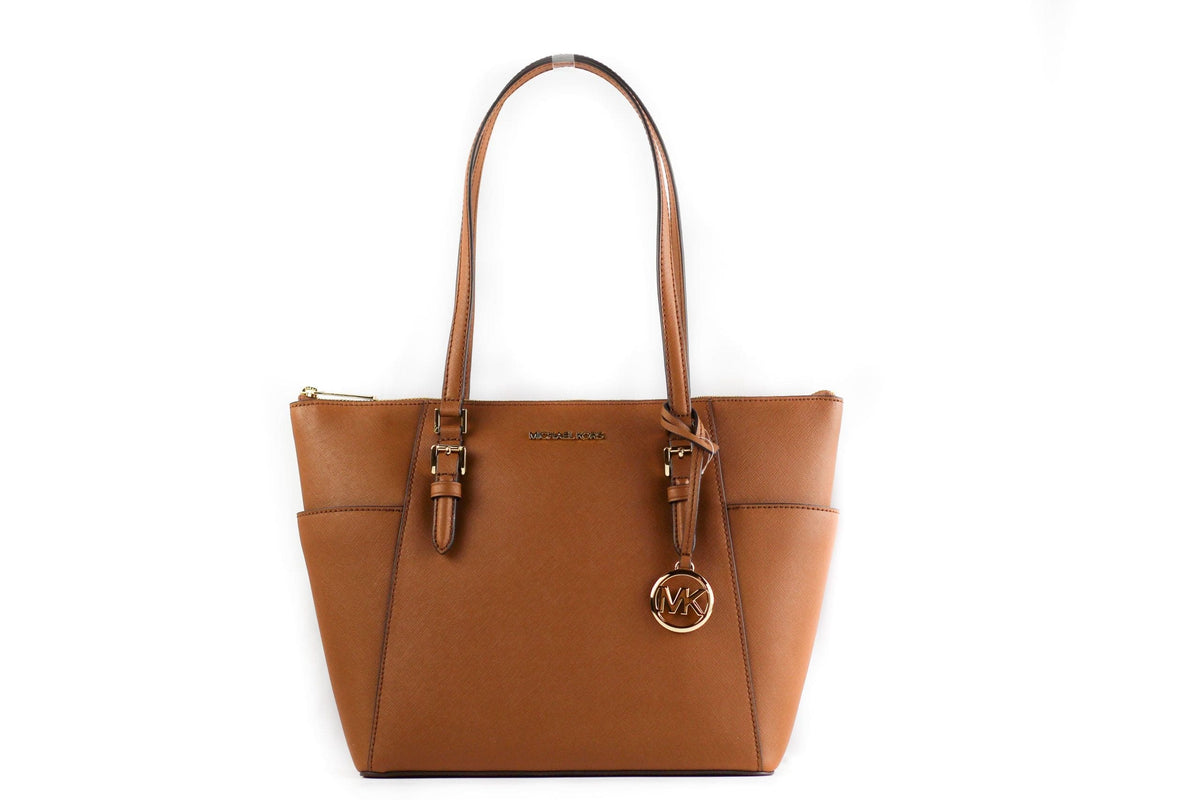 Bolso de mano grande con cremallera superior de piel Charlotte Signature de Michael Kors