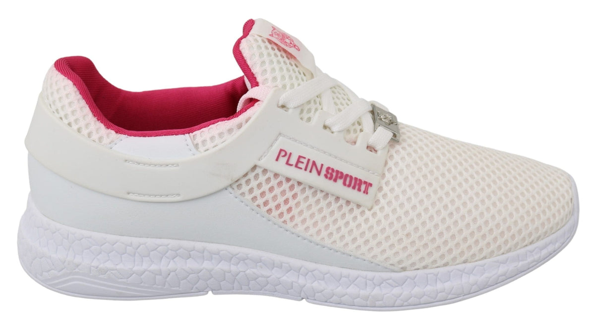 Baskets Becky blanches chics avec accents roses de Philipp Plein