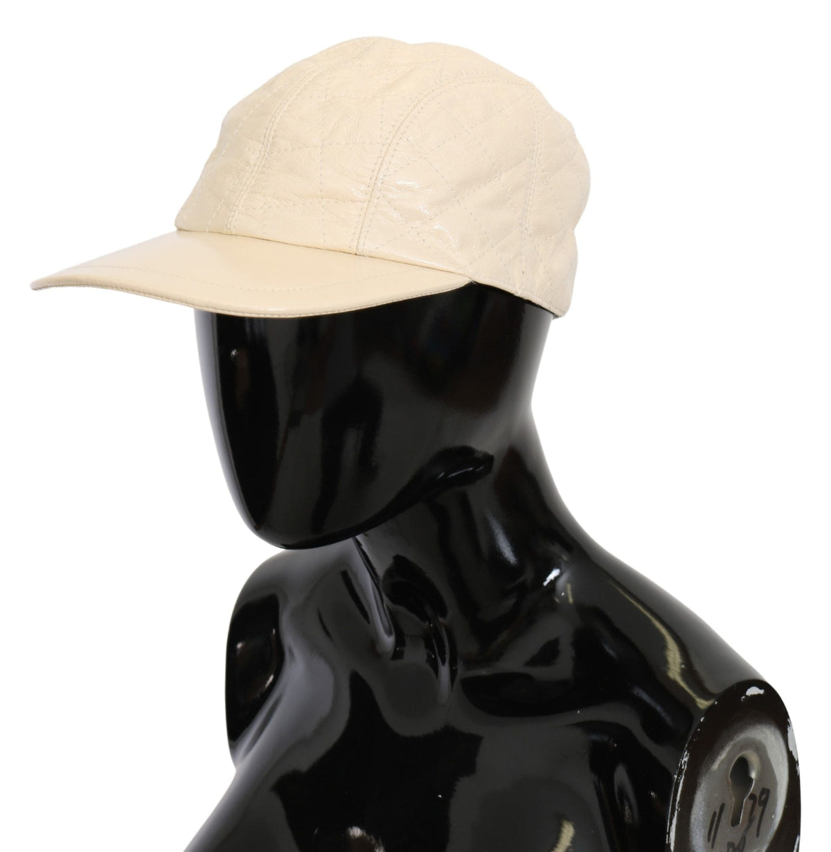 Casquette de baseball élégante en cuir d'agneau blanc Dolce &amp; Gabbana