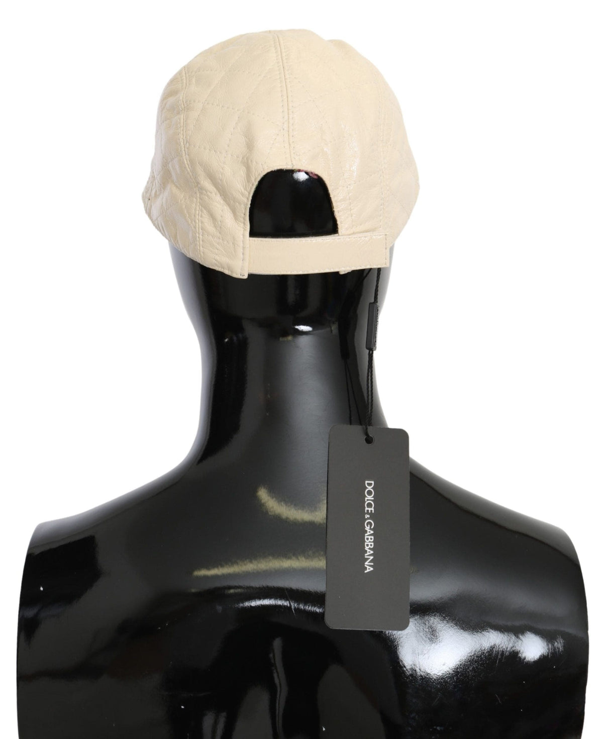 Casquette de baseball élégante en cuir d'agneau blanc Dolce &amp; Gabbana