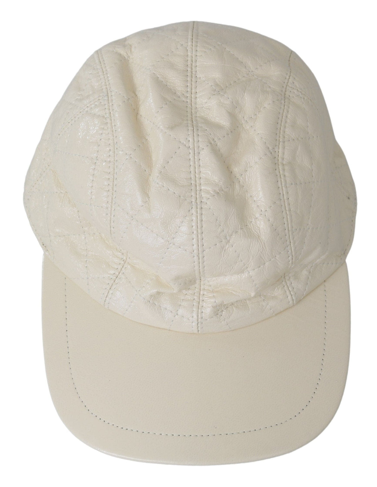 Casquette de baseball élégante en cuir d'agneau blanc Dolce &amp; Gabbana