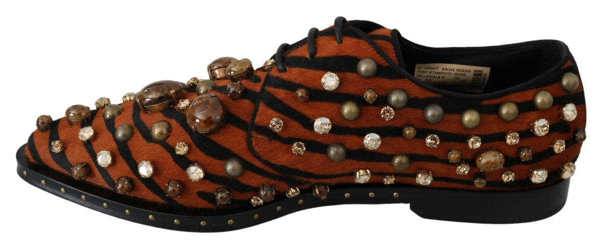 Ballerines Dolce &amp; Gabbana à motif tigre et cristaux