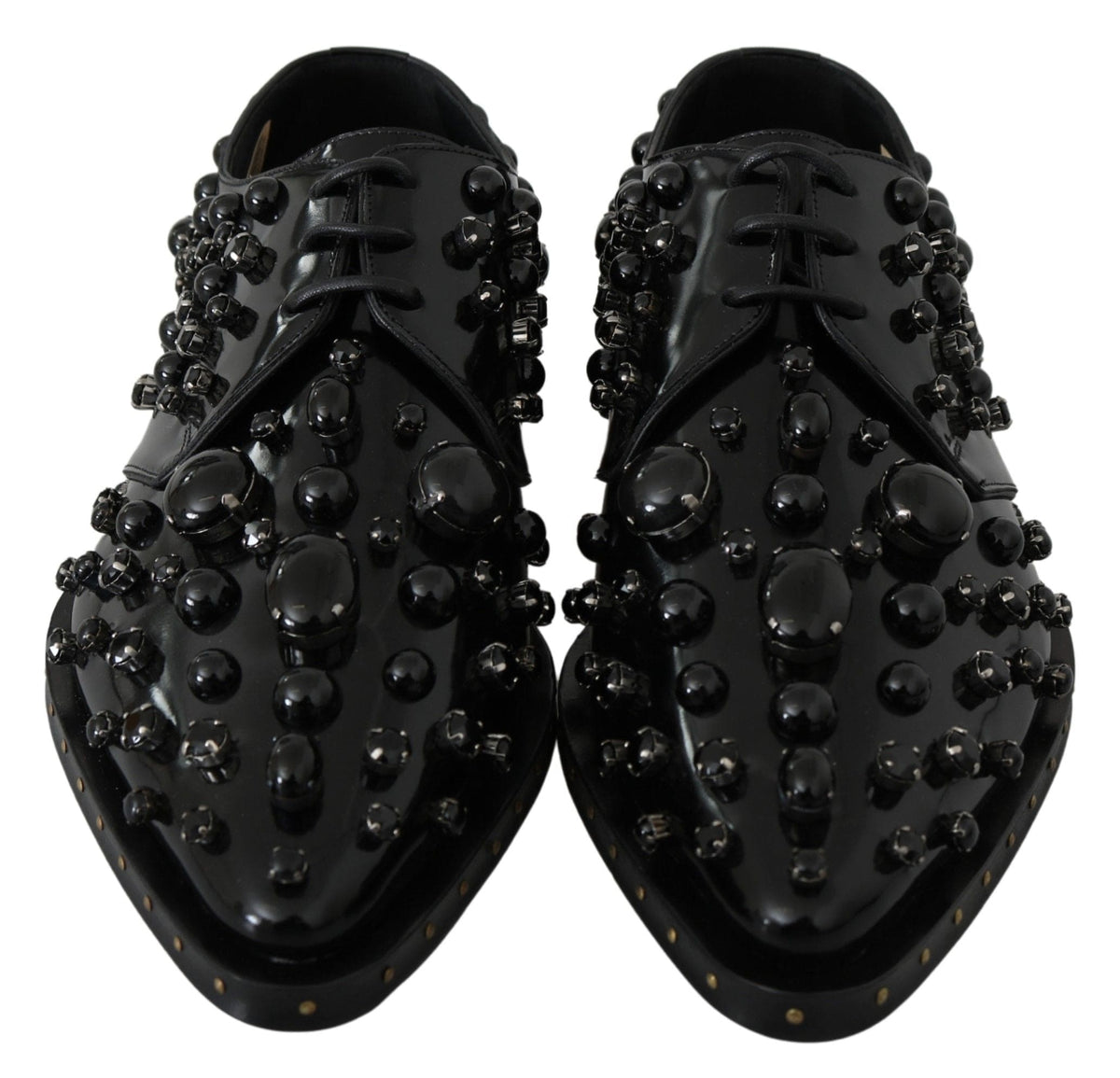 Chaussures habillées noires élégantes Dolce &amp; Gabbana avec cristaux