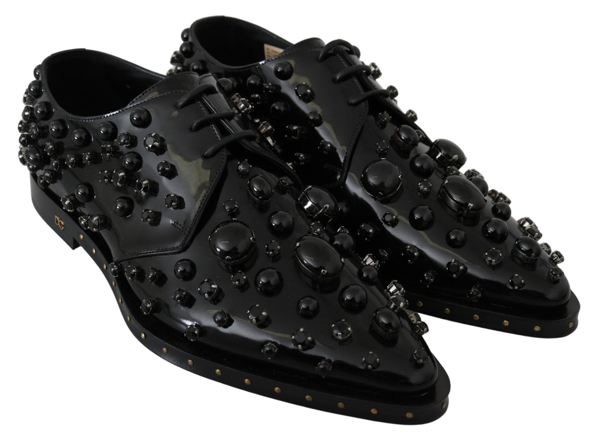 Chaussures habillées noires élégantes Dolce &amp; Gabbana avec cristaux