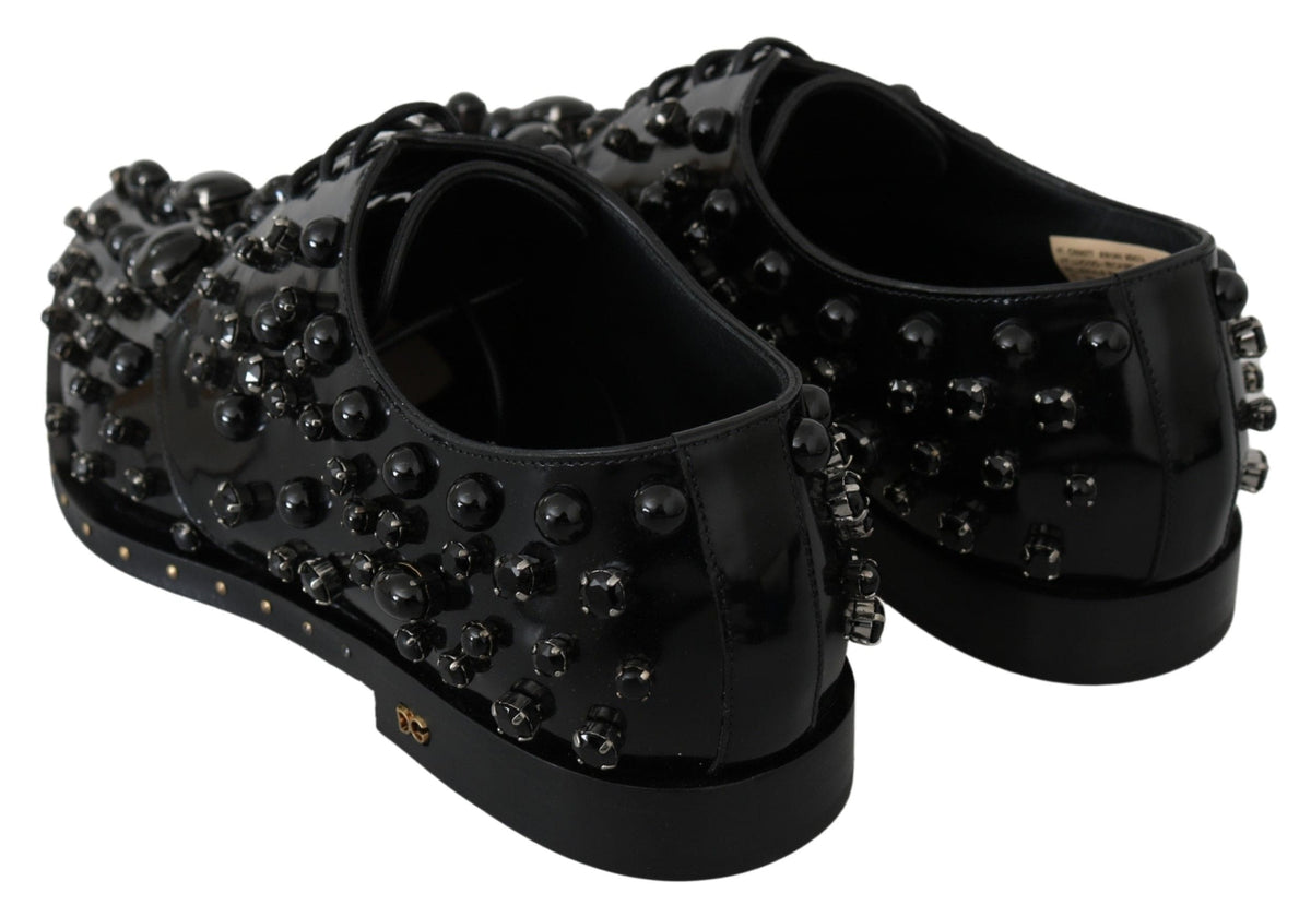 Chaussures habillées noires élégantes Dolce &amp; Gabbana avec cristaux