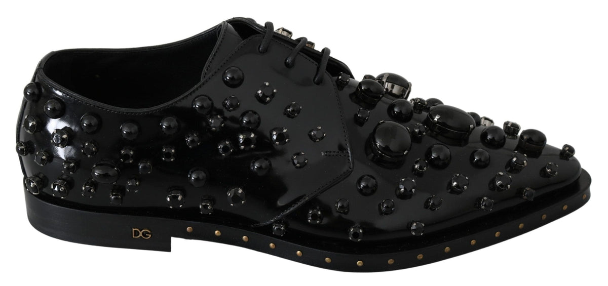 Chaussures habillées noires élégantes Dolce &amp; Gabbana avec cristaux