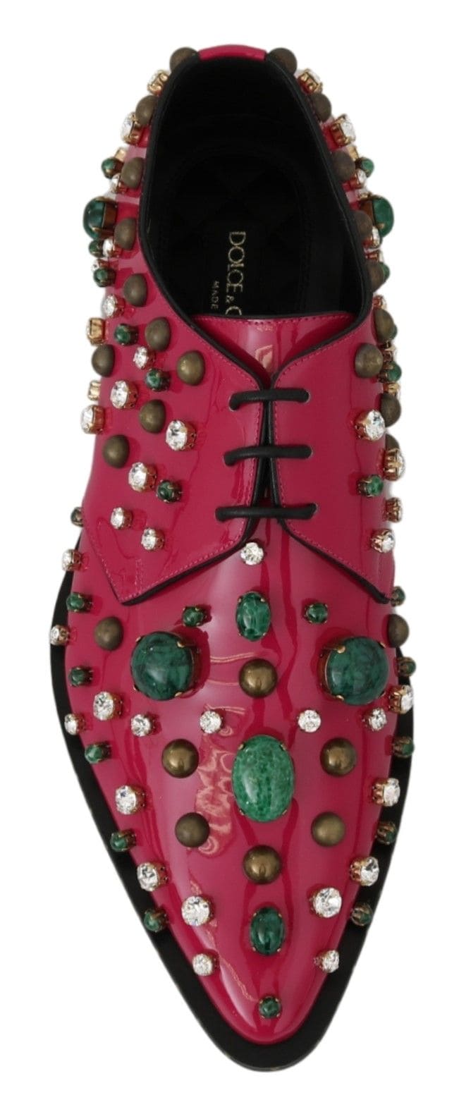 Dolce & Gabbana Fuchsia Pink Crystal Patent Flats