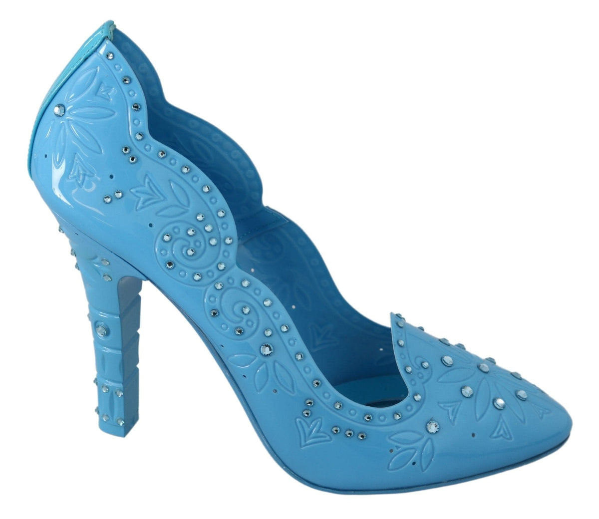 Zapatos de salón de estilo Cenicienta con adornos de cristal en tonos azules de Dolce &amp; Gabbana