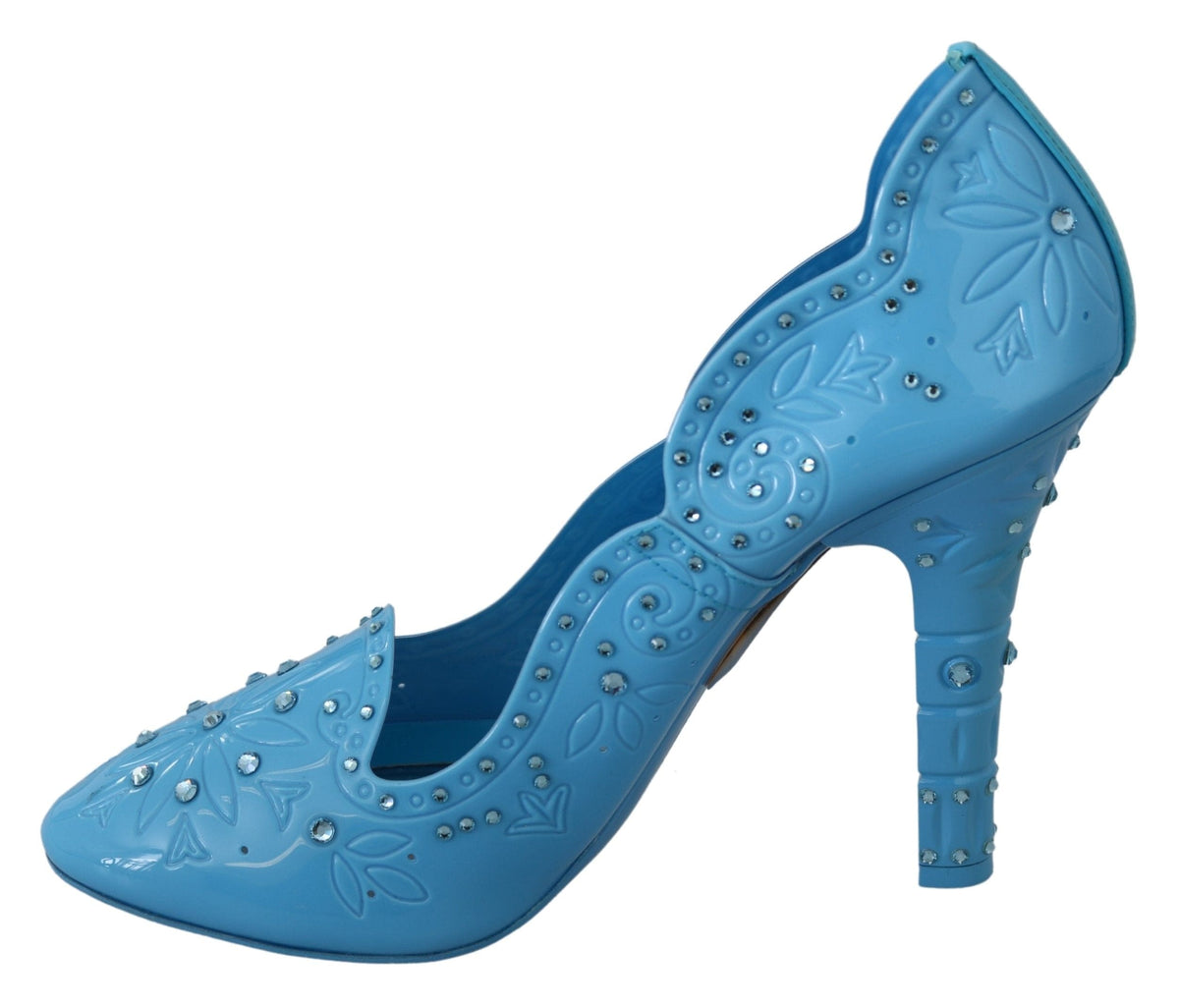 Zapatos de salón de estilo Cenicienta con adornos de cristal en tonos azules de Dolce &amp; Gabbana