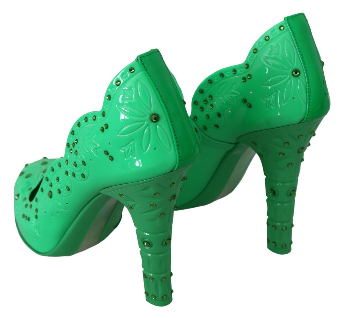 Escarpins Cendrillon en cristal Dolce &amp; Gabbana en vert luxuriant