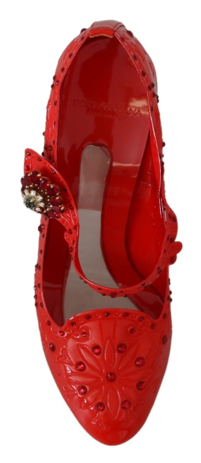 Escarpins Cendrillon en cristal rouge chic Dolce &amp; Gabbana