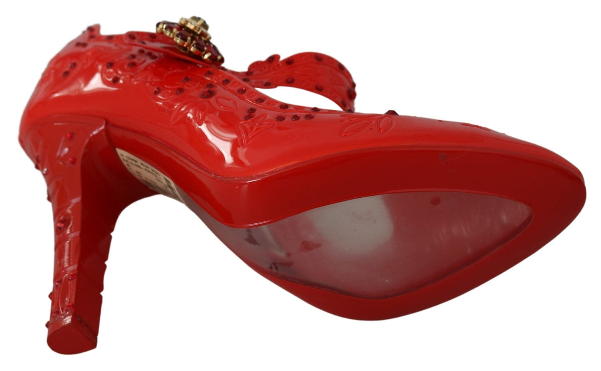 Escarpins Cendrillon en cristal rouge chic Dolce &amp; Gabbana