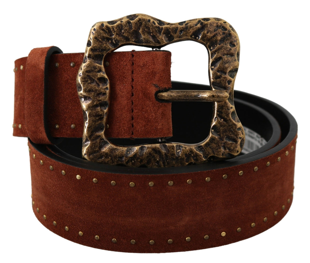 Ceinture élégante en cuir suédé Dolce &amp; Gabbana avec clous dorés