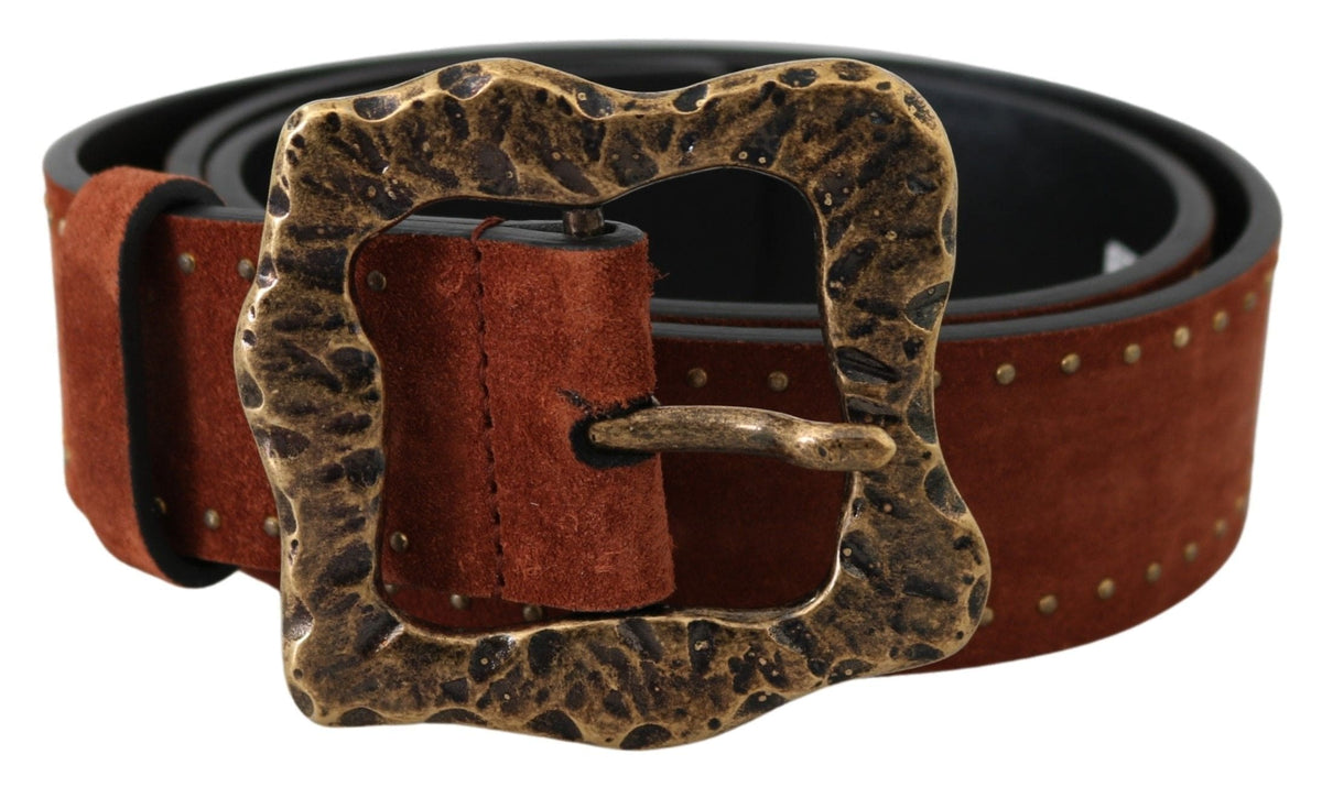 Ceinture élégante en cuir suédé Dolce &amp; Gabbana avec clous dorés