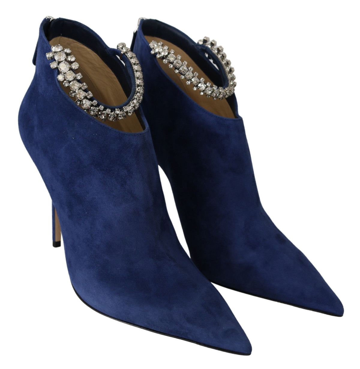 Jimmy Choo Bottes à talons et brides en cristal Pop Blue