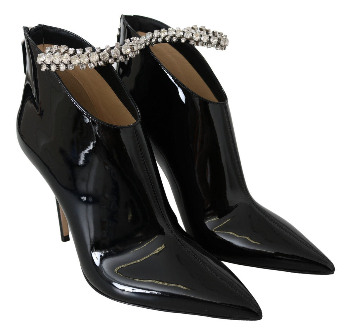 Botas elegantes de tacón de charol negro de Jimmy Choo