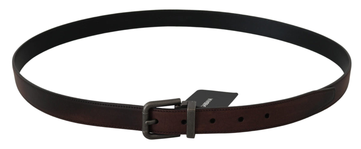 Ceinture élégante en cuir Dolce &amp; Gabbana en marron classique