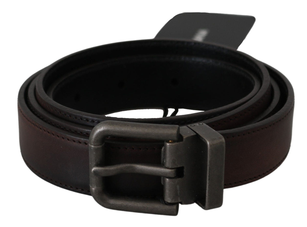 Ceinture élégante en cuir Dolce &amp; Gabbana en marron classique