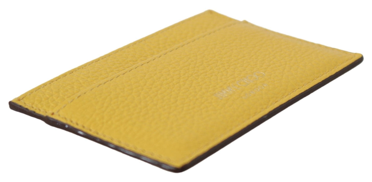 Porte-cartes en cuir jaune soleil Jimmy Choo