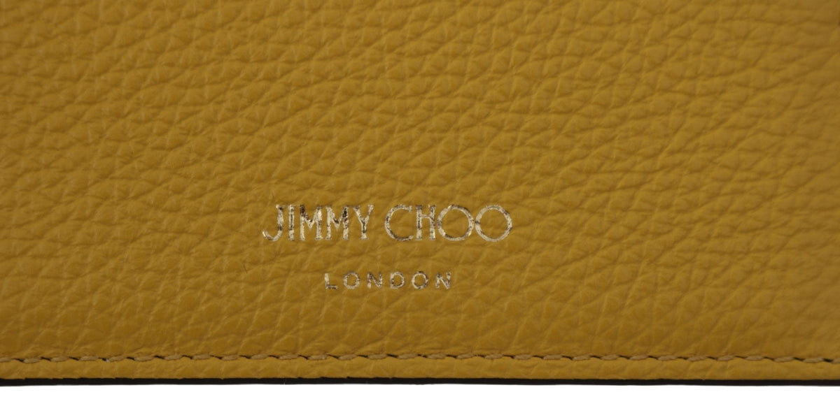 Porte-cartes en cuir jaune soleil Jimmy Choo