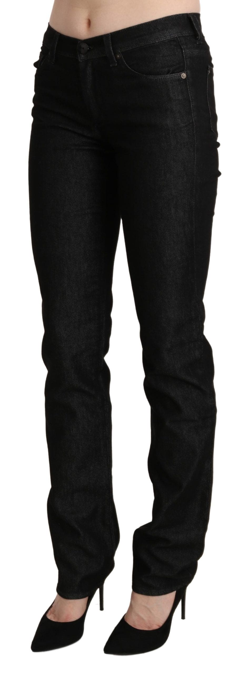 Jean skinny taille moyenne noir chic Ermanno Scervino