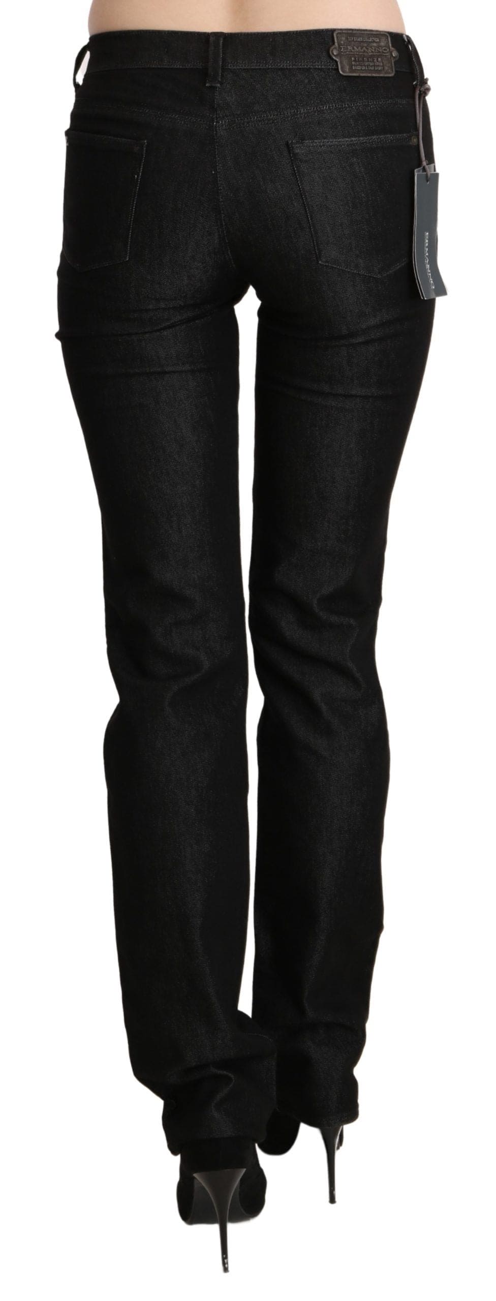 Jean skinny taille moyenne noir chic Ermanno Scervino