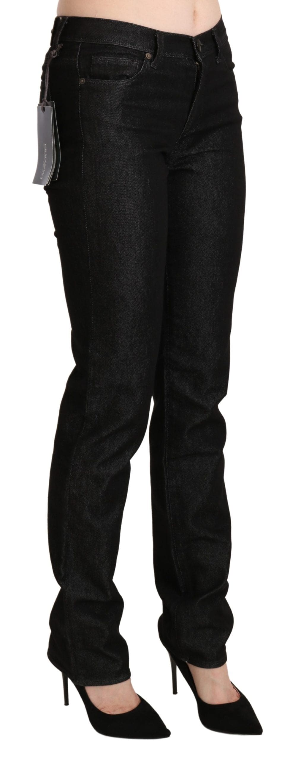 Jean skinny taille moyenne noir chic Ermanno Scervino