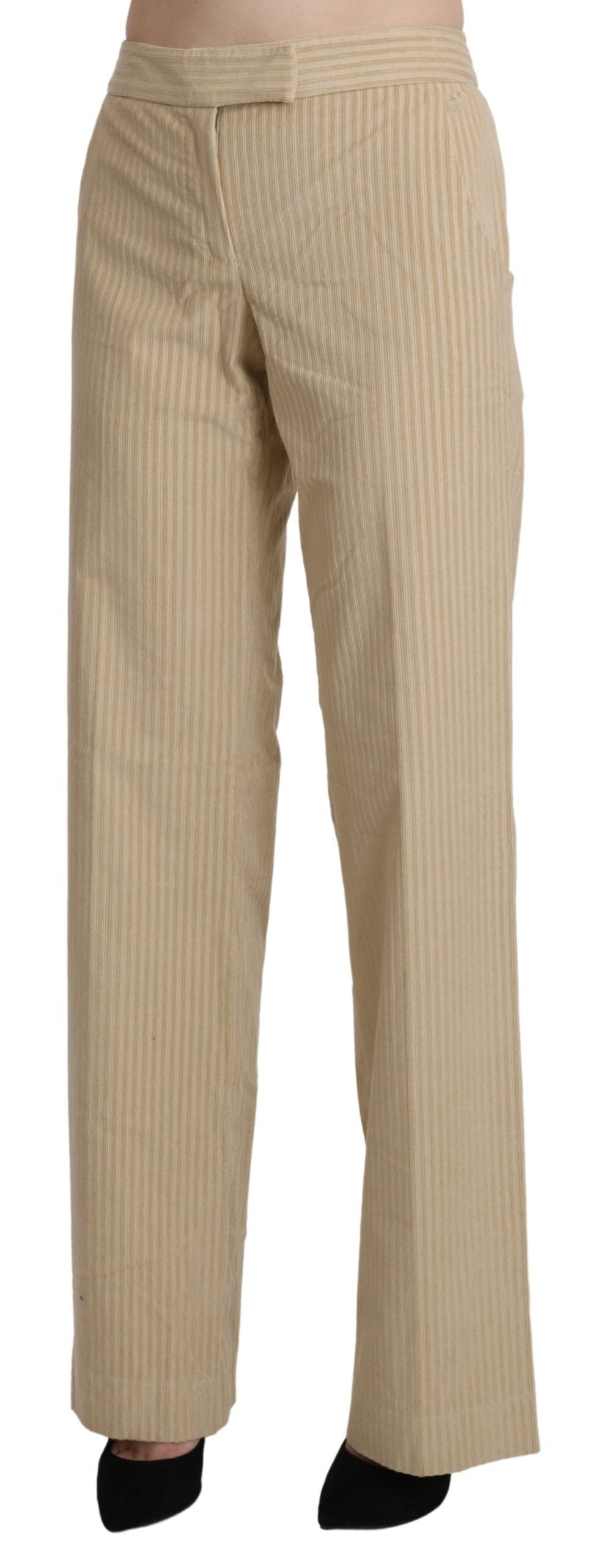 Pantalones anchos de cintura alta y elegantes en beige de Ermanno Scervino