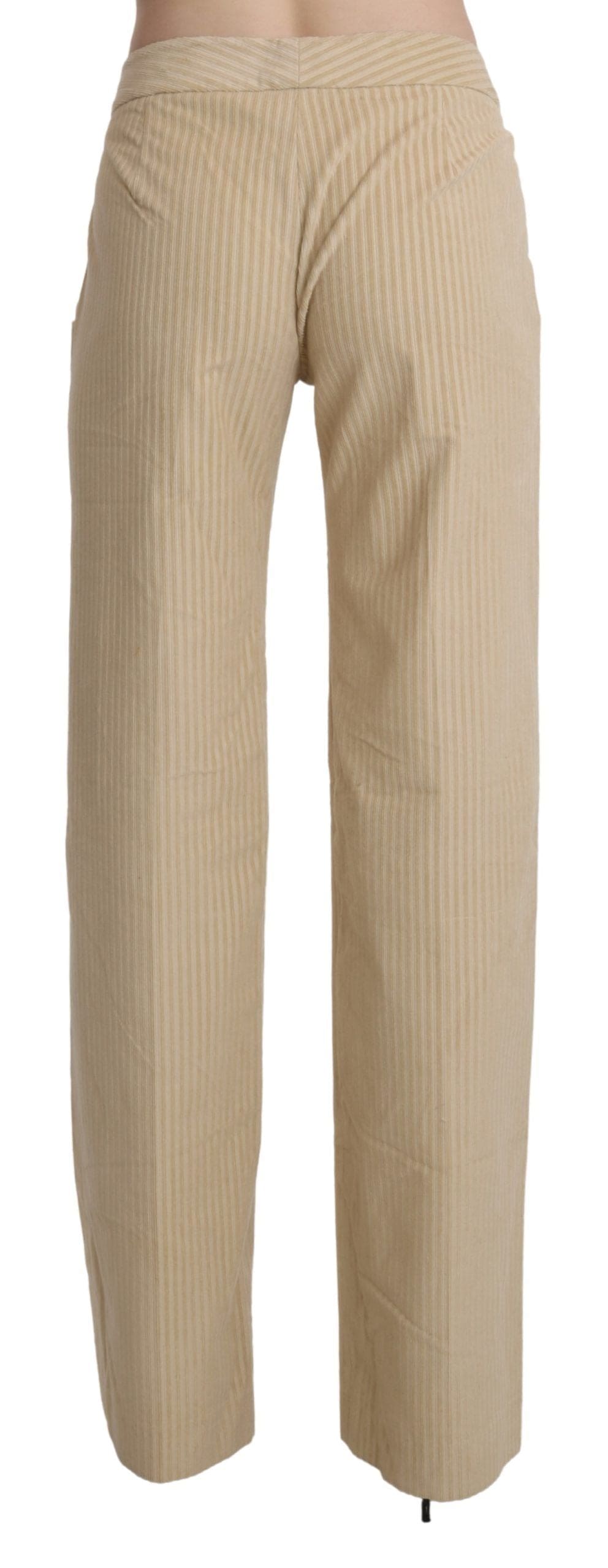 Pantalon large taille haute beige chic Ermanno Scervino