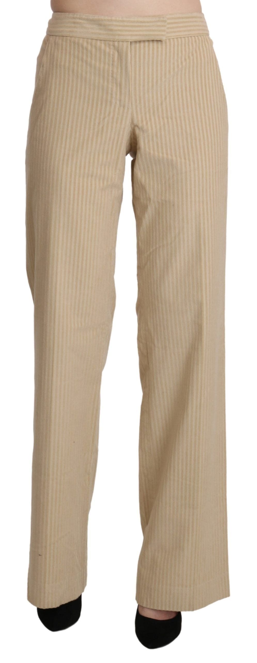 Pantalon large taille haute beige chic Ermanno Scervino