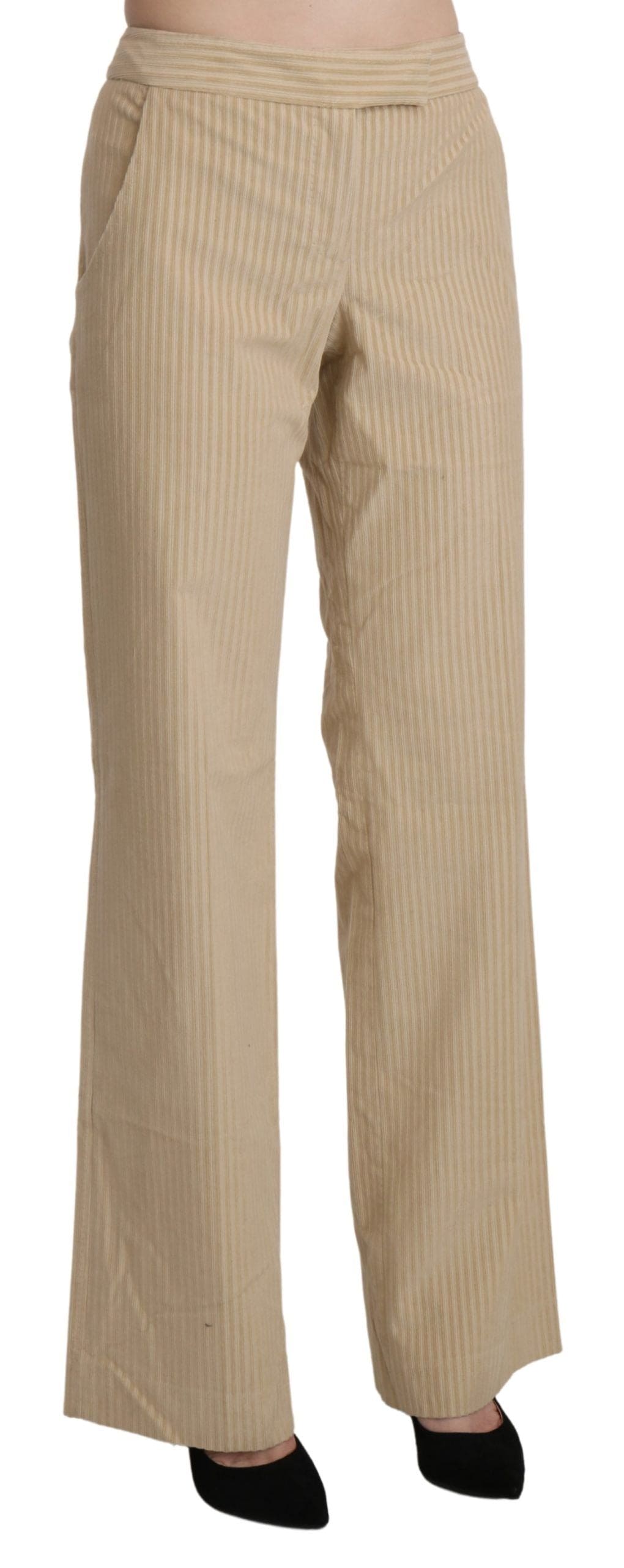 Pantalon large taille haute beige chic Ermanno Scervino