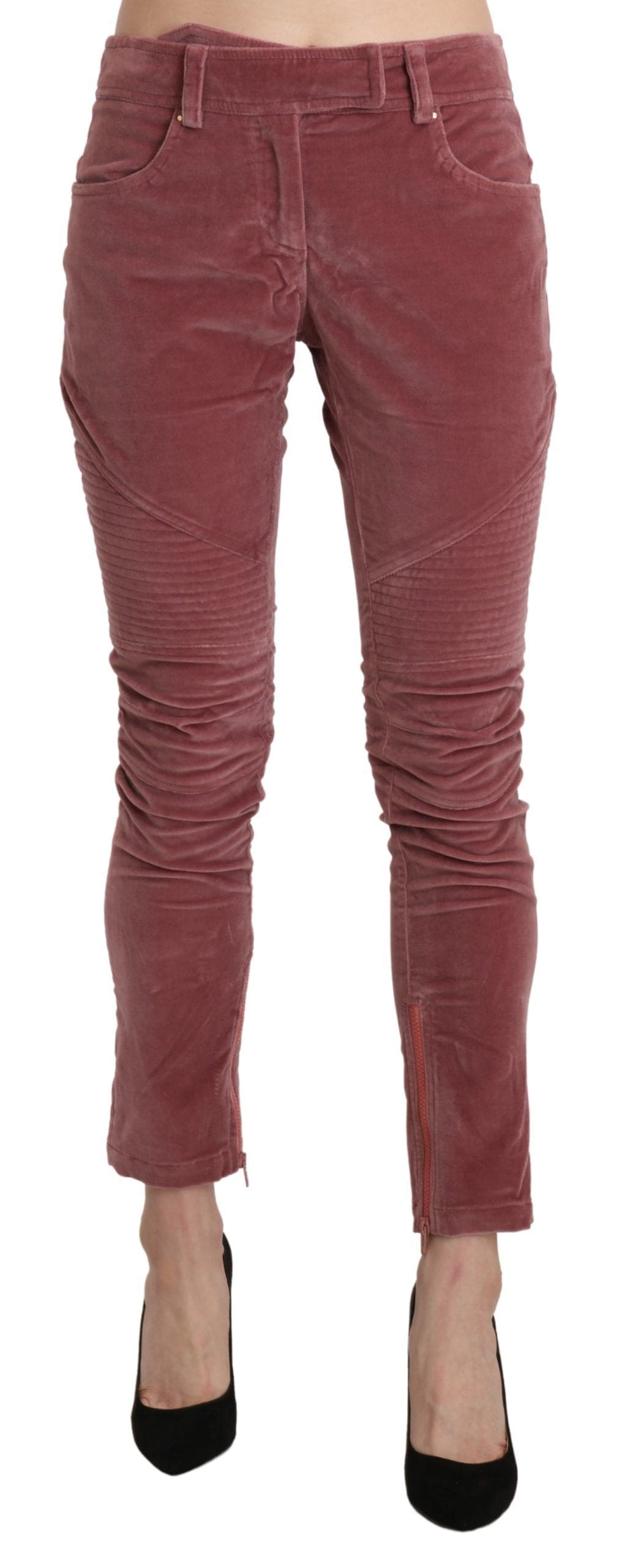 Pantalon skinny taille mi-haute rouge chic Ermanno Scervino