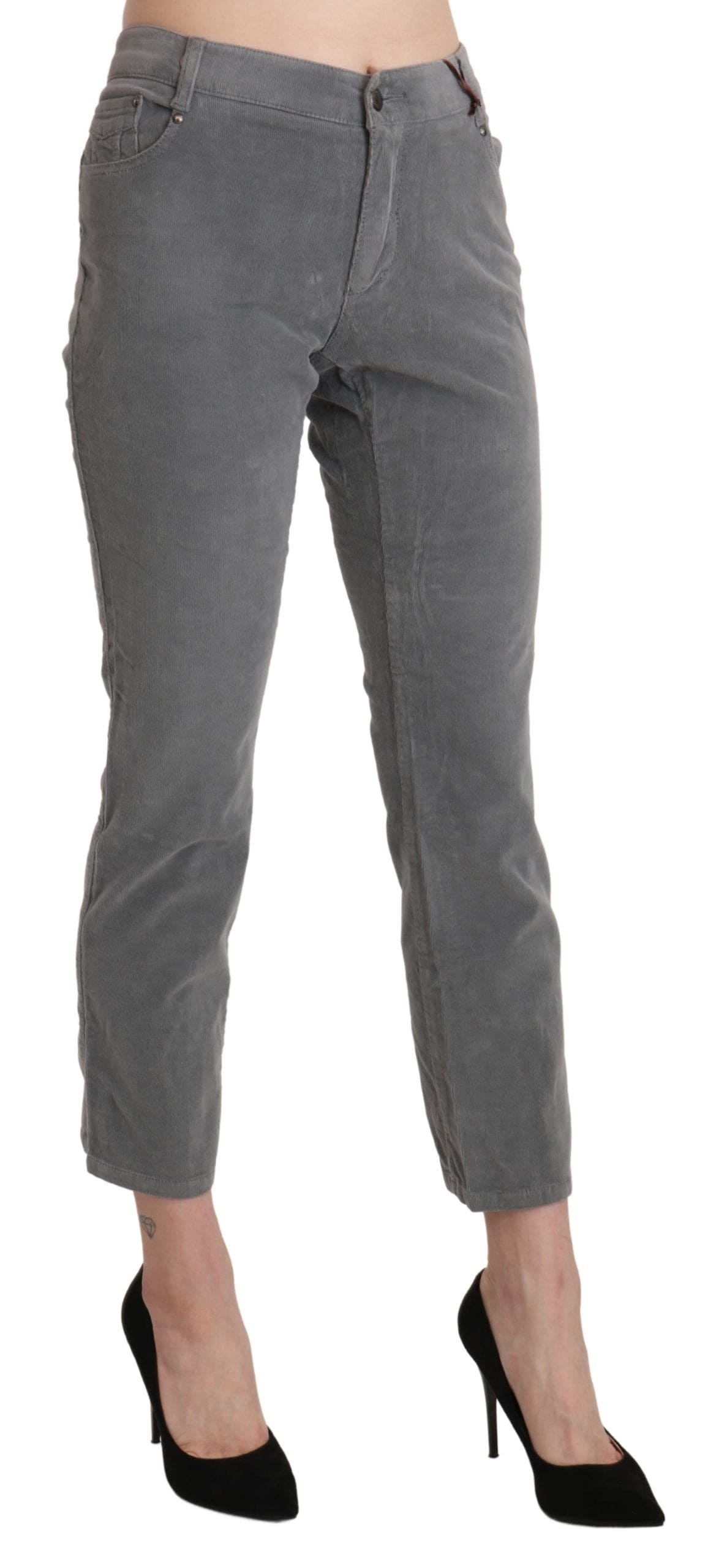 Pantalon court taille moyenne gris chic Ermanno Scervino