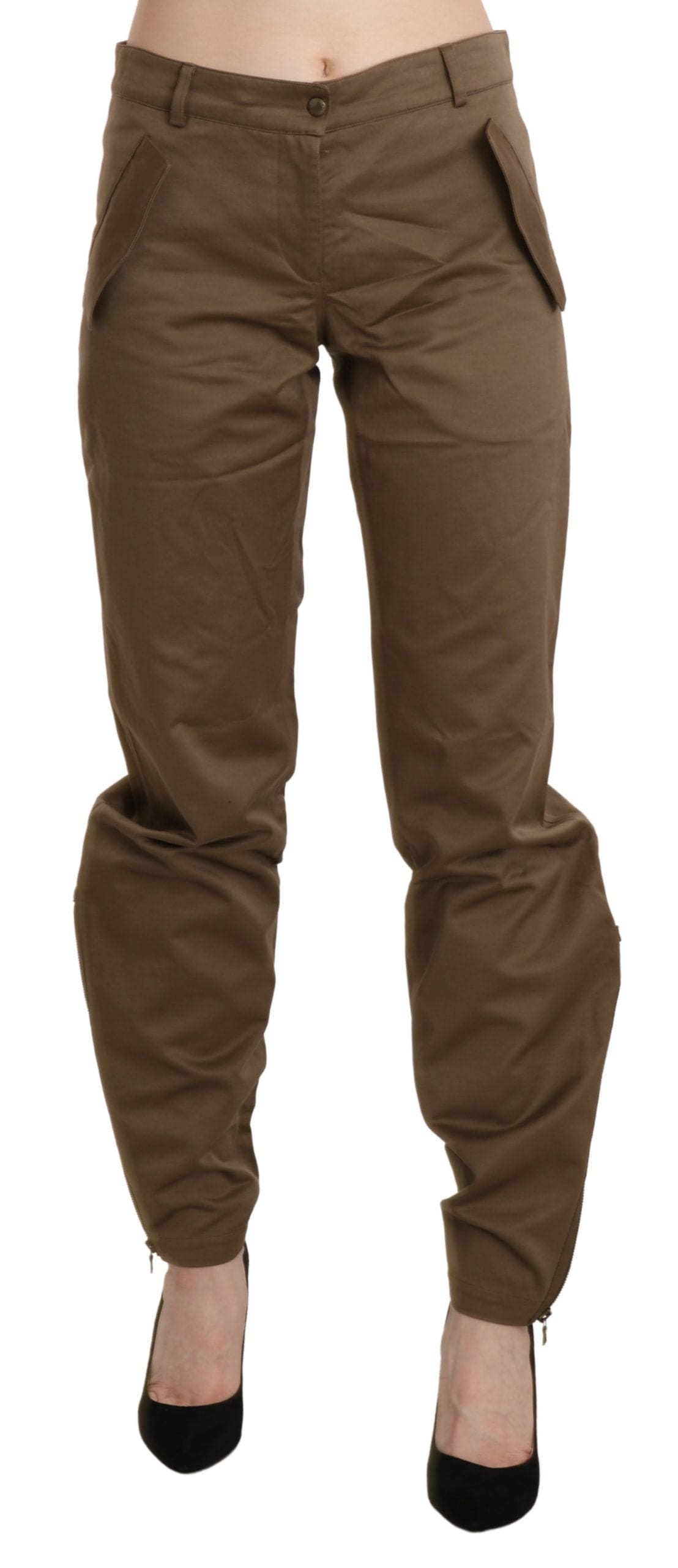 Pantalon droit taille moyenne marron chic Ermanno Scervino