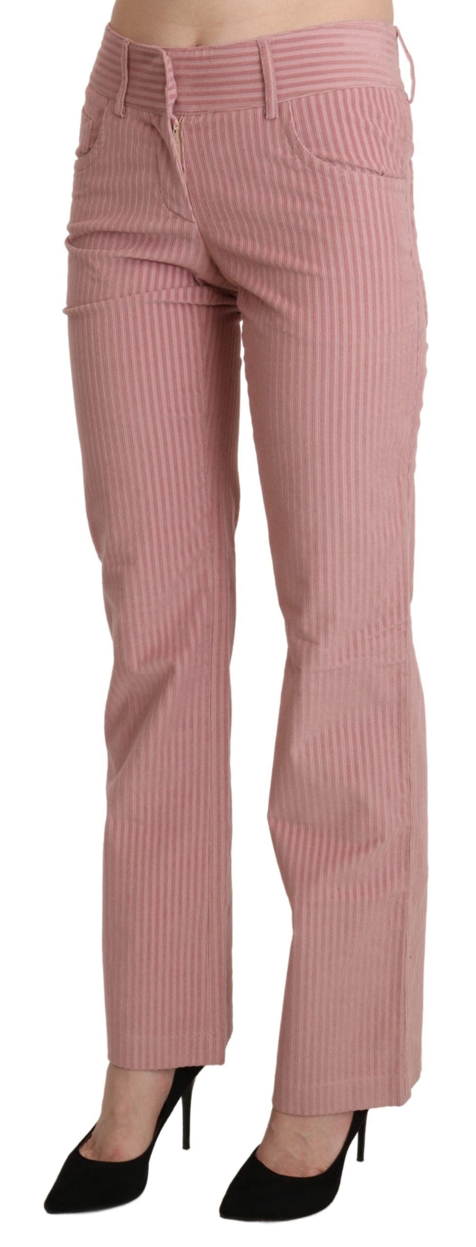 Pantalon droit taille moyenne rose chic Ermanno Scervino