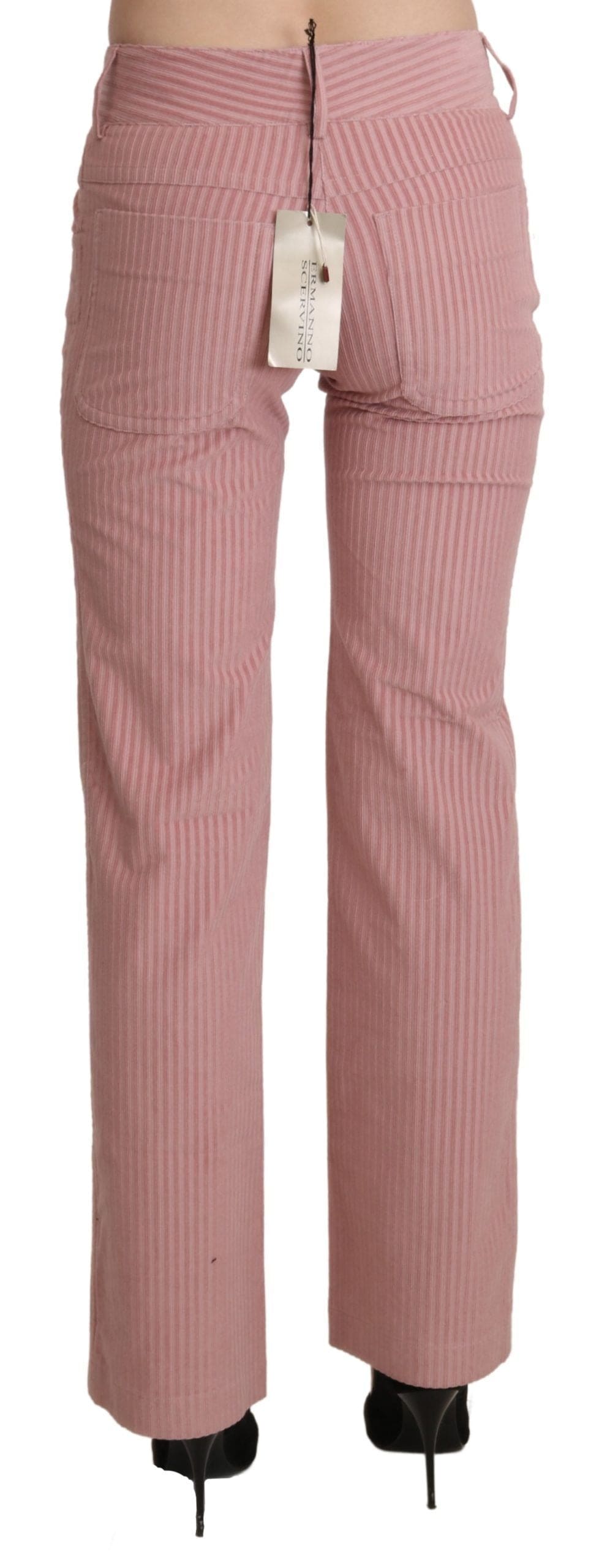 Pantalon droit taille moyenne rose chic Ermanno Scervino