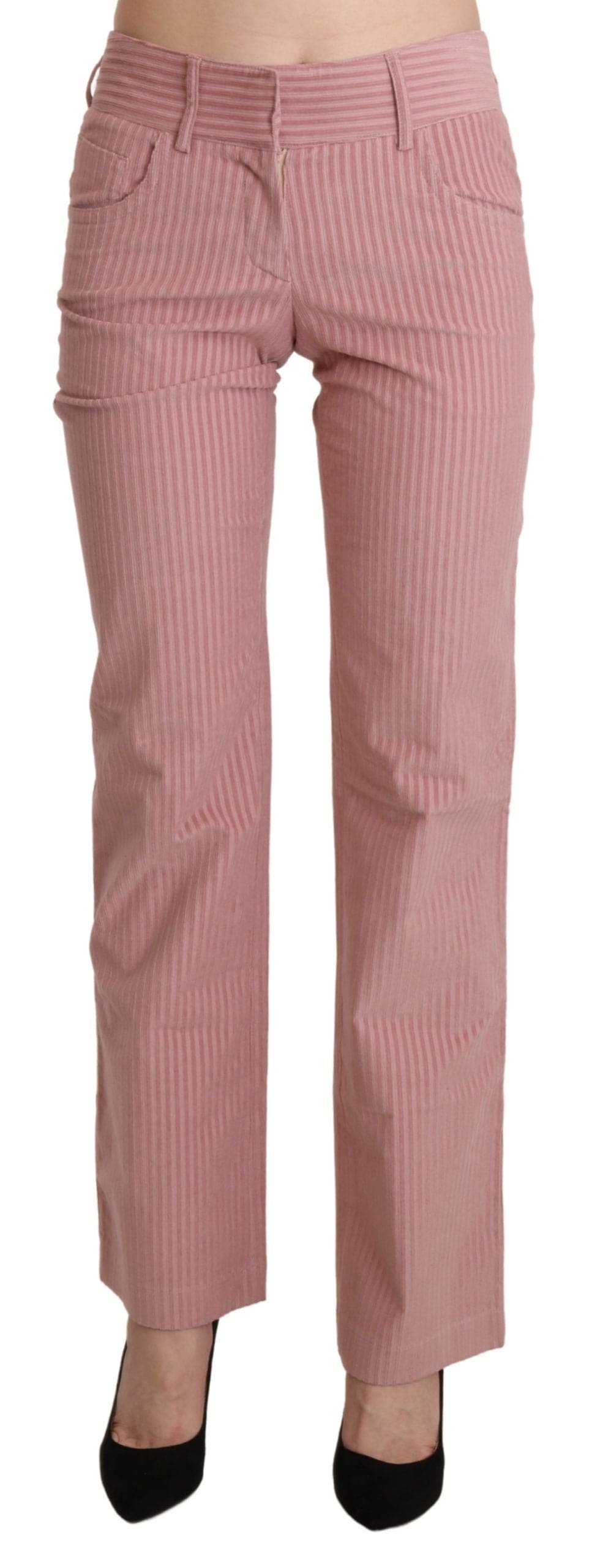 Pantalon droit taille moyenne rose chic Ermanno Scervino