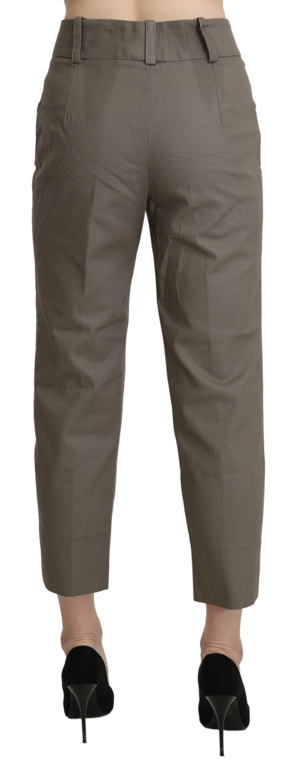 Pantalon court taille haute élégant BENCIVENGA en gris