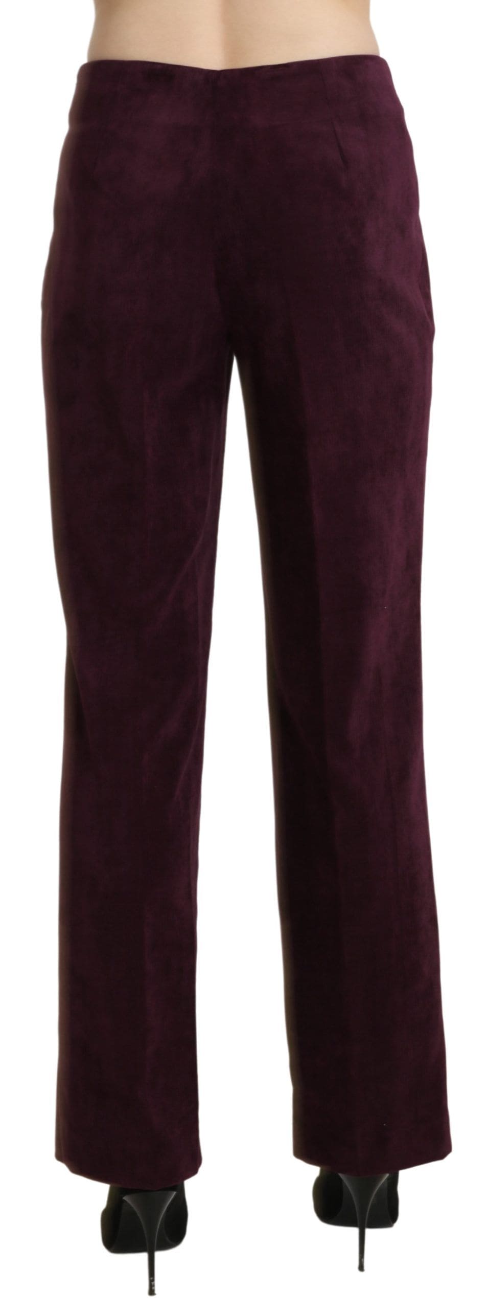 BENCIVENGA Pantalones rectos elegantes de cintura alta de color morado