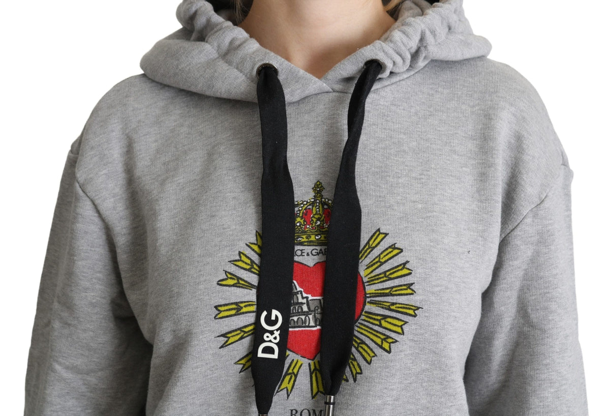 Pull à capuche en coton gris exclusif Dolce &amp; Gabbana