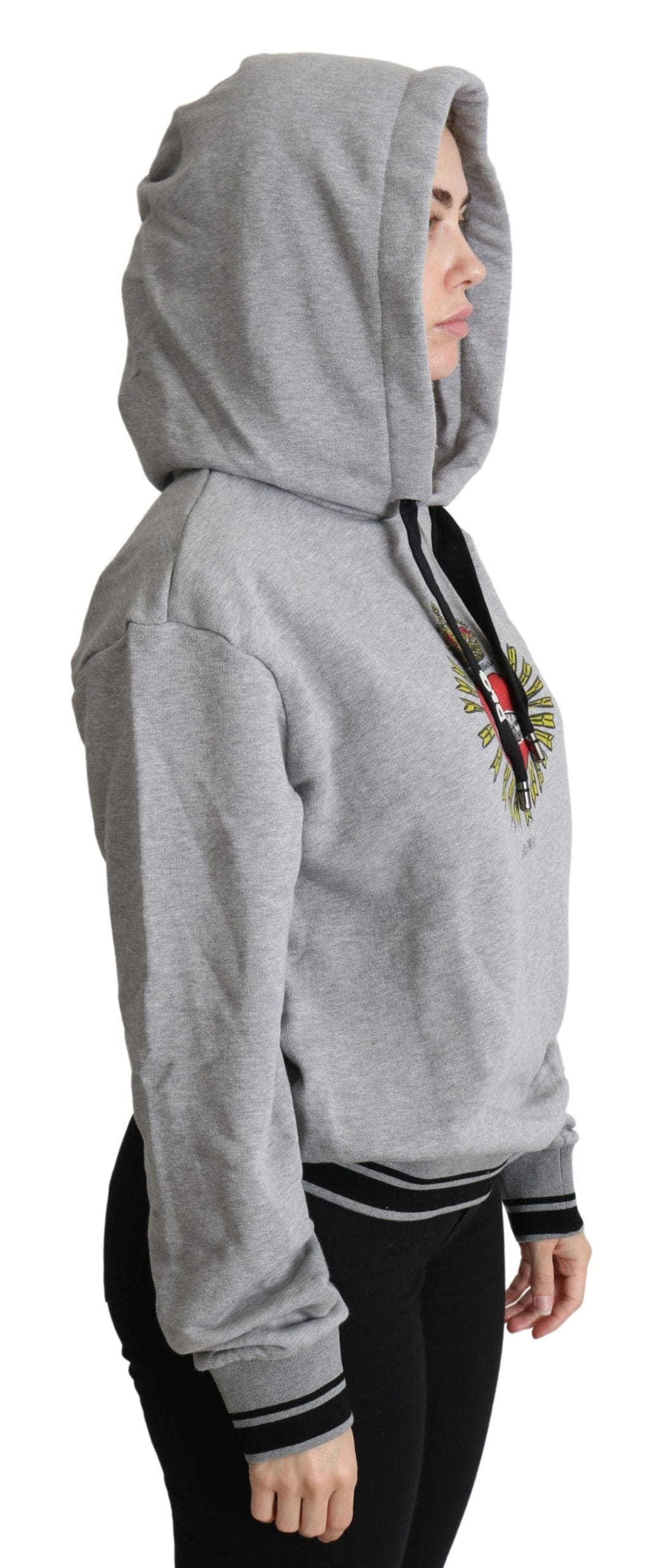 Pull à capuche en coton gris exclusif Dolce &amp; Gabbana