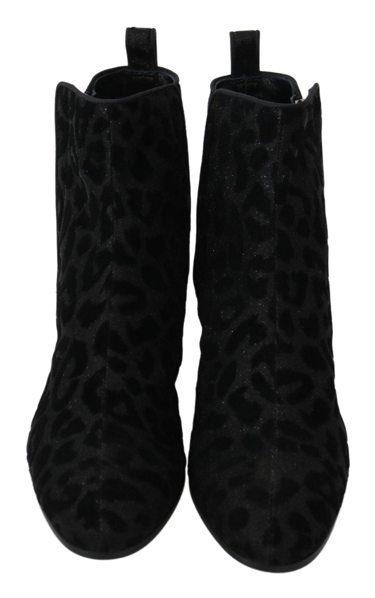 Dolce & Gabbana Elegant Black Leopard Print Short Boots