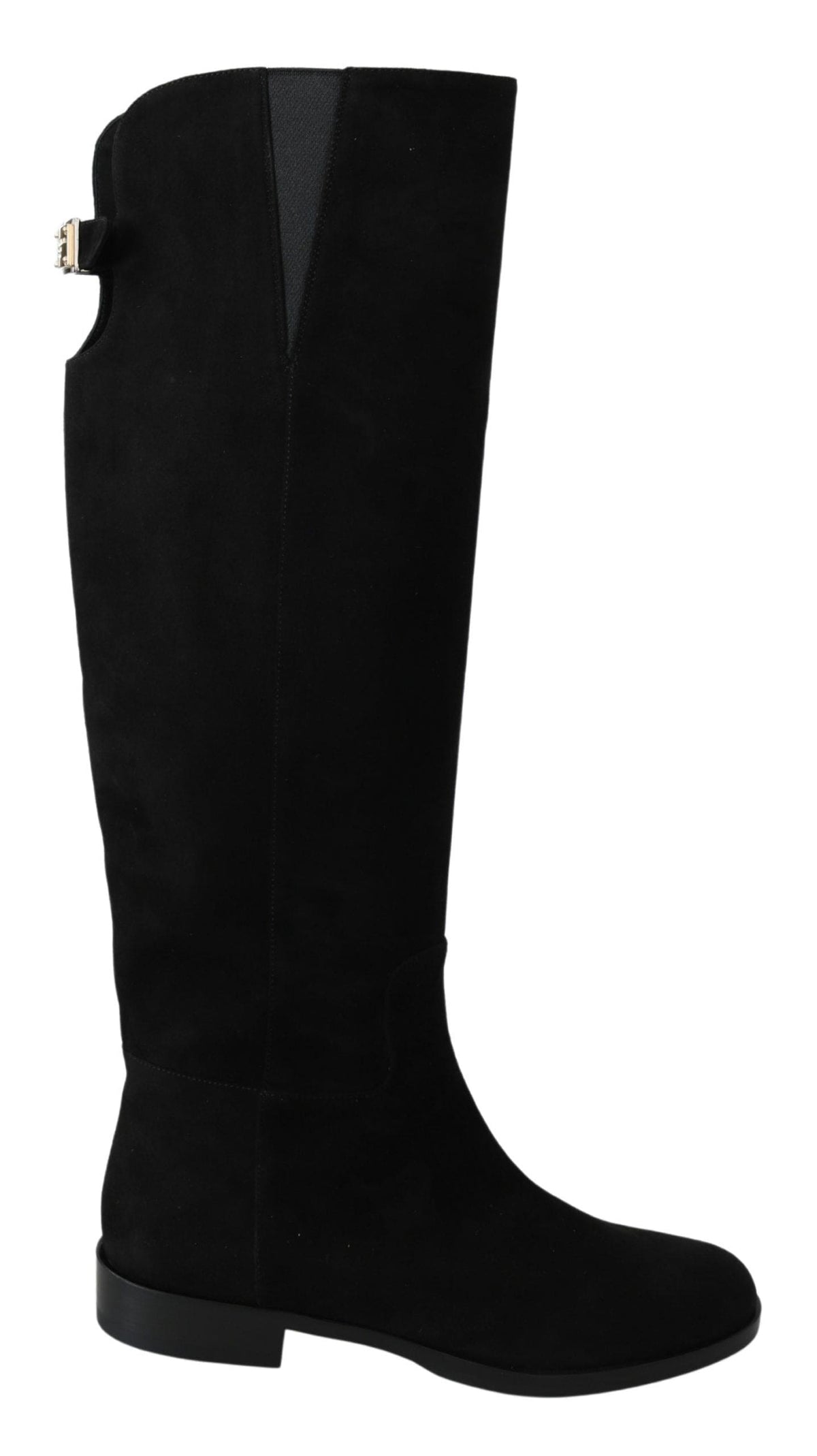 Bottes hautes en daim noir élégantes Dolce &amp; Gabbana