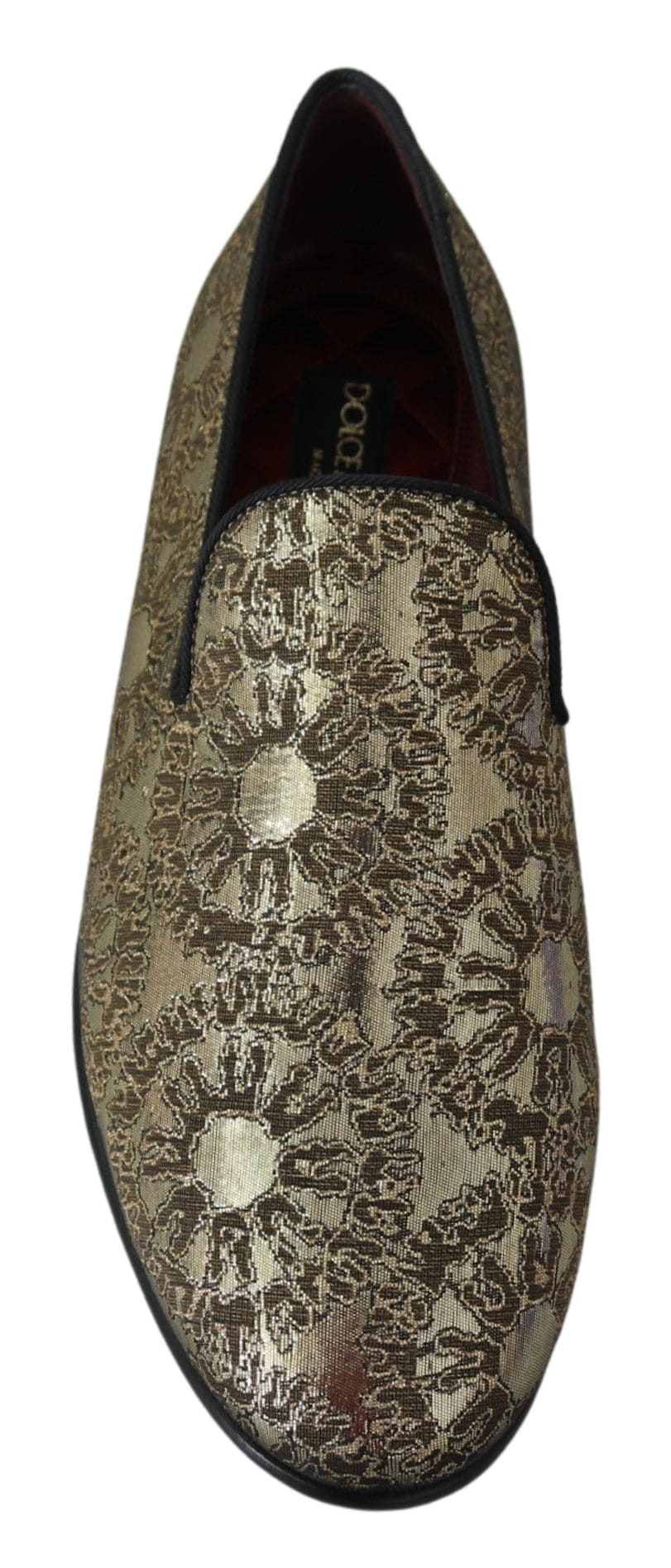 Mocassins Dolce &amp; Gabbana à claquettes bordeaux dorés