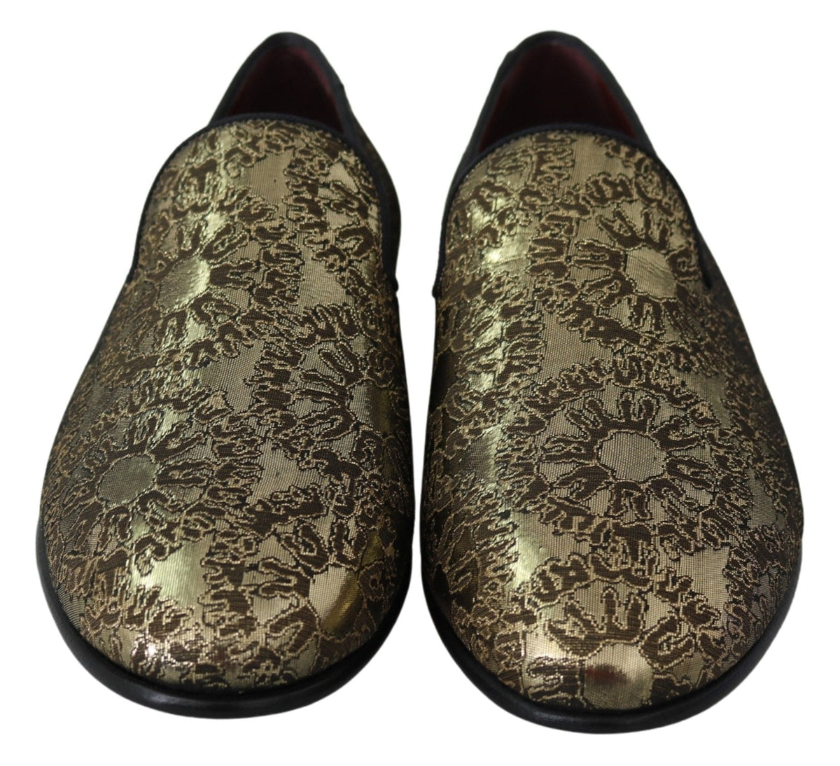 Mocassins Dolce &amp; Gabbana à claquettes bordeaux dorés