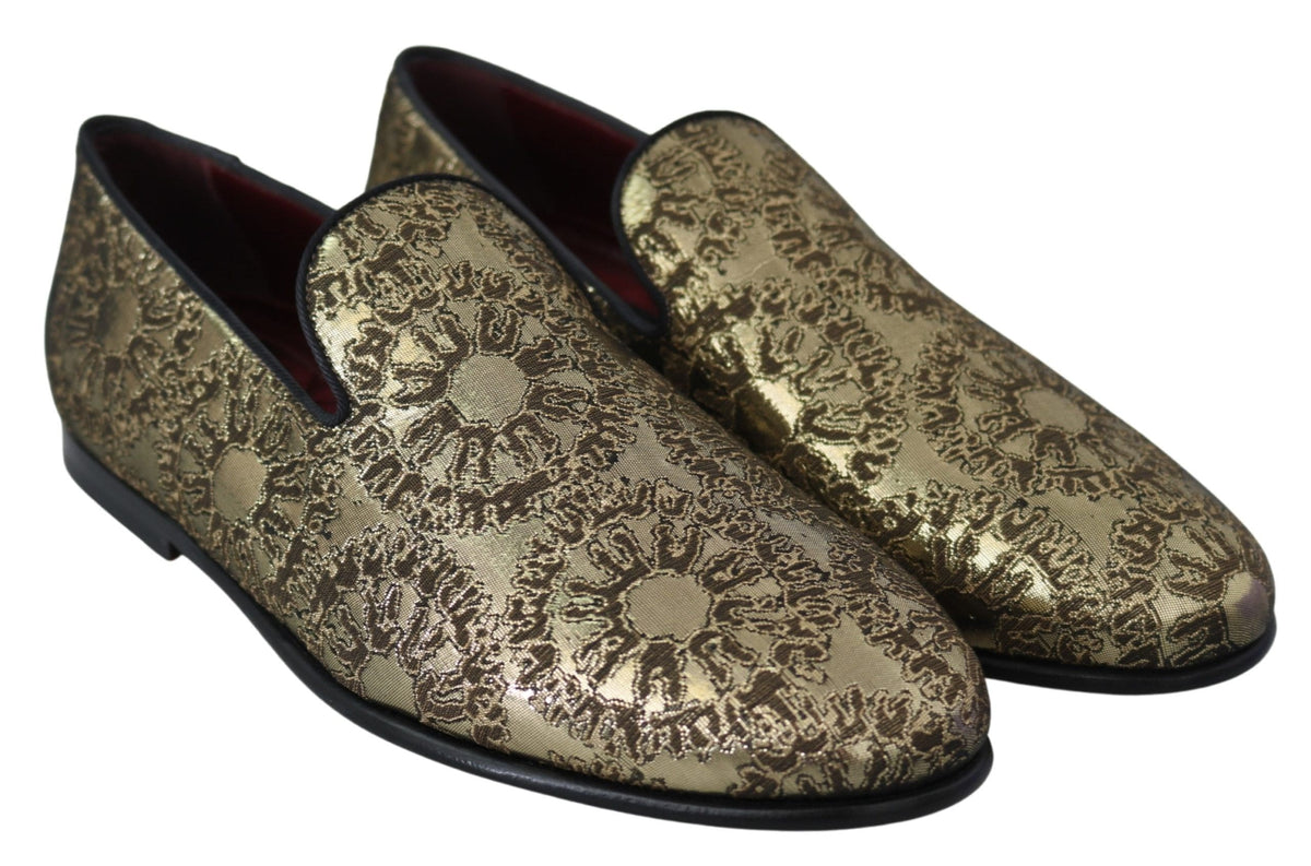 Mocassins Dolce &amp; Gabbana à claquettes bordeaux dorés