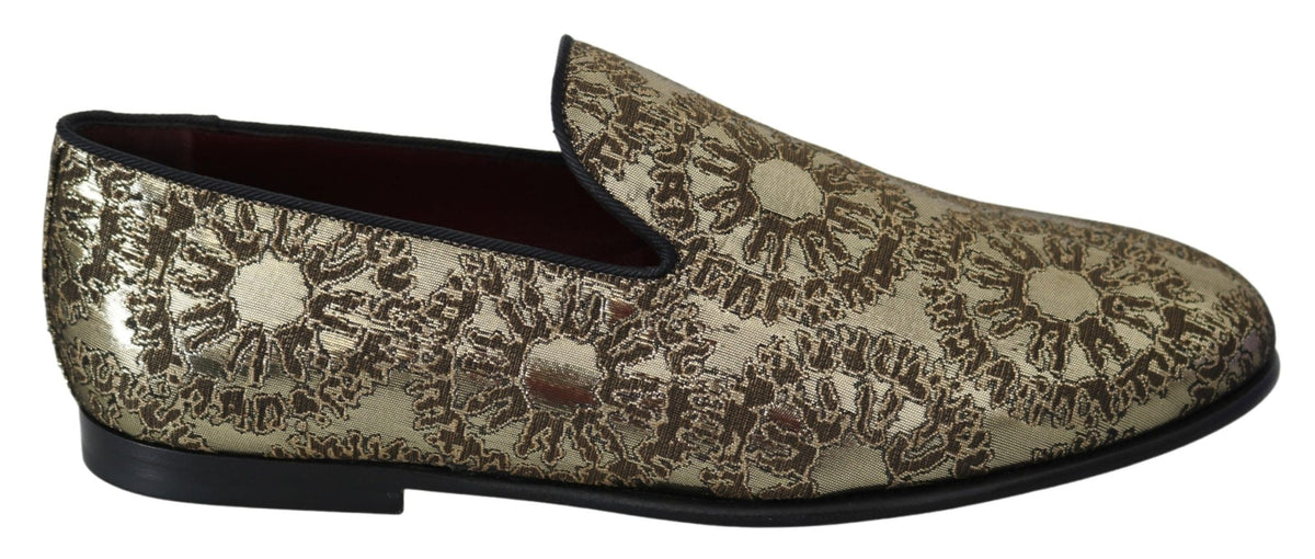 Mocassins Dolce &amp; Gabbana à claquettes bordeaux dorés