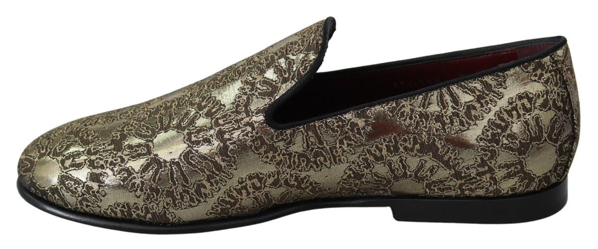 Mocassins Dolce &amp; Gabbana à claquettes bordeaux dorés