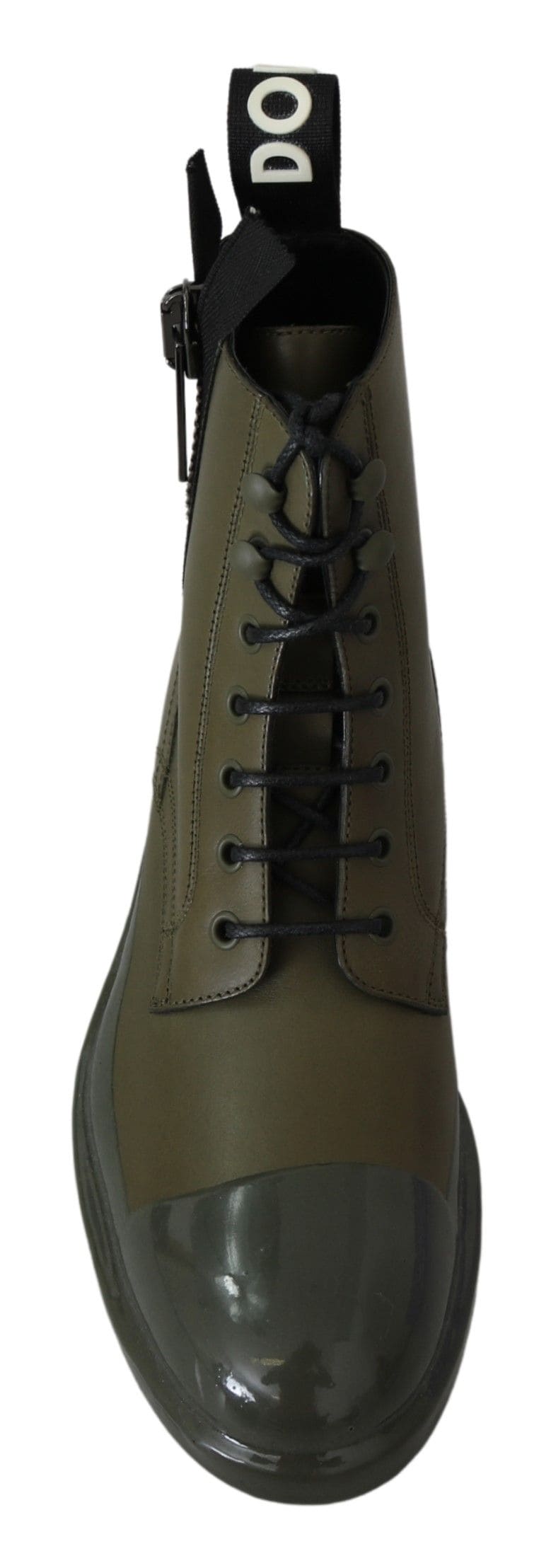 Bottines en cuir vert militaire chic Dolce &amp; Gabbana